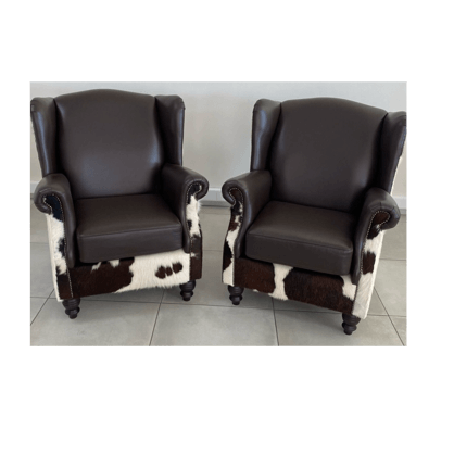 Leather & Nguni Classic Wingback